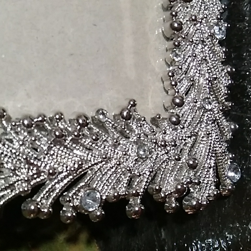 Silver Bead & Rhinestone Glam Frame - Picture 6 of 11